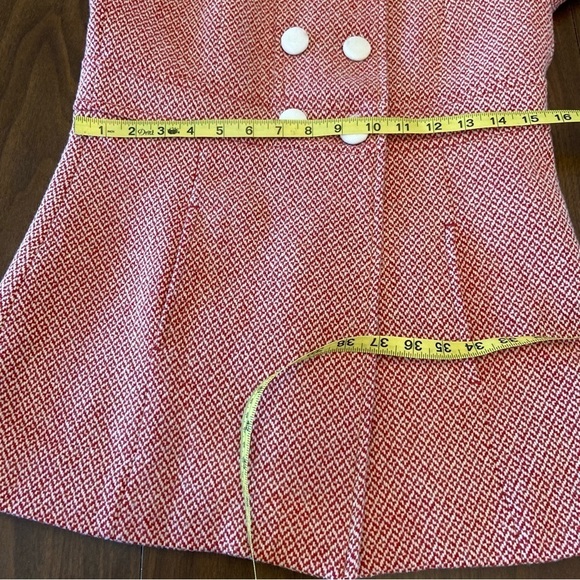 Women's  Zara Pink Double-Breasted Pea Coat Houndstooth Pattern Size Small - Picture 16 of 16